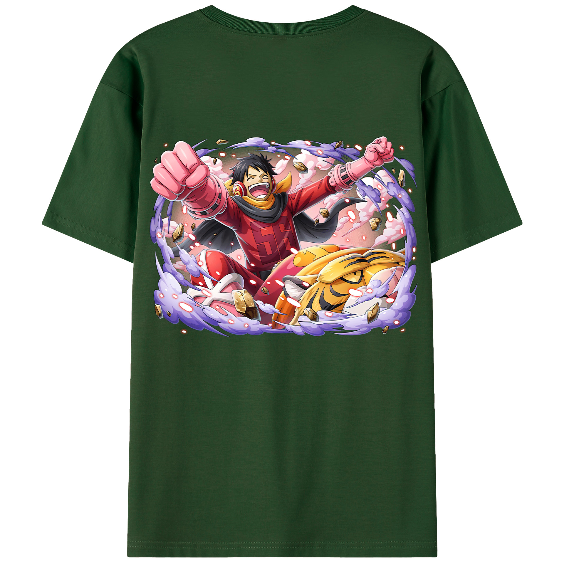 ワンピース モンキー・D・ルフィ ONE PIECE Monkey D. Luffy 綿100％半袖Tシャツ（背面プリント）